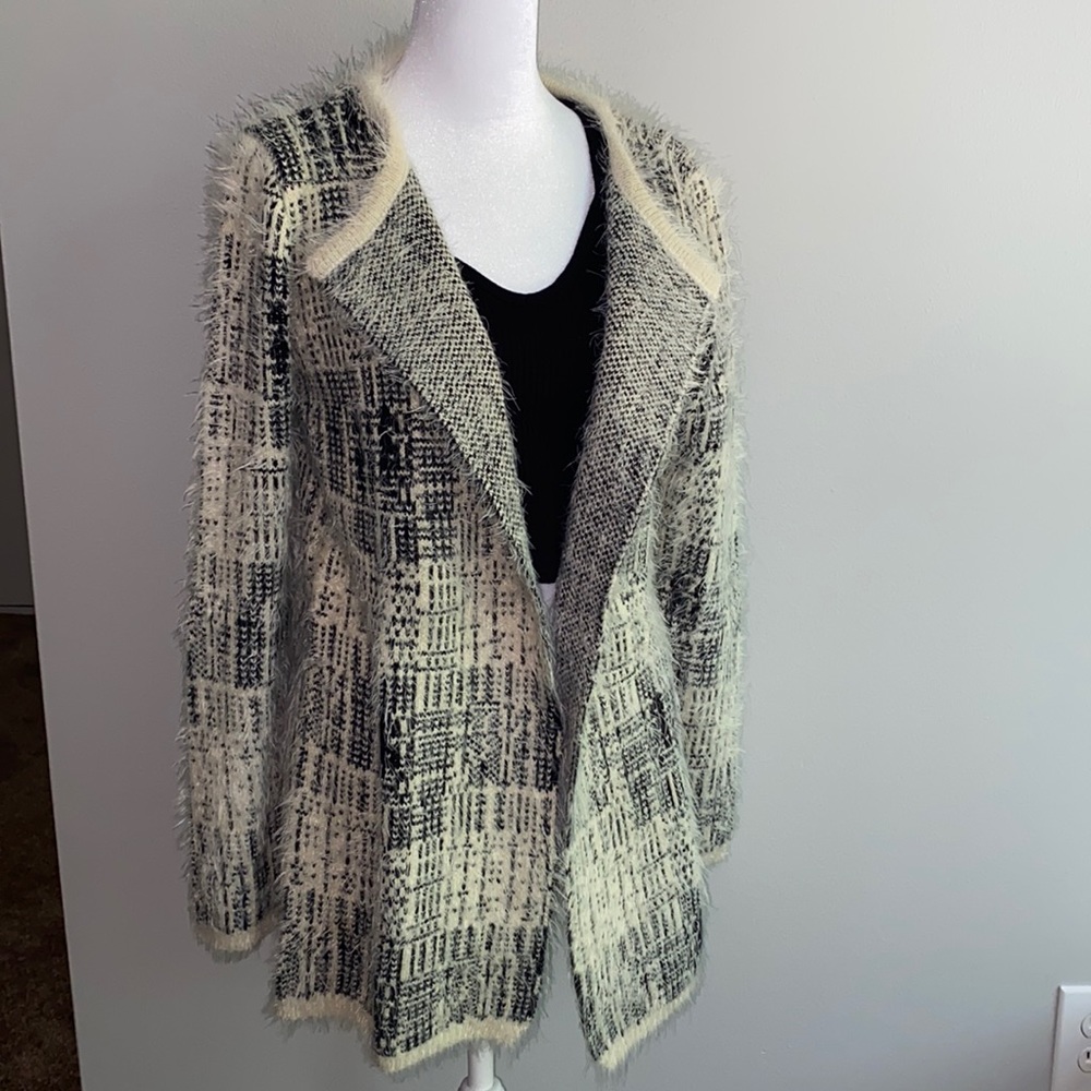 Cream & Dark Navy Open Faced Sweater